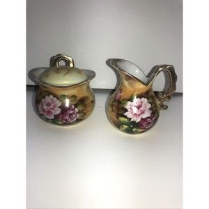 Hand-painted Nippon Cream And Sugar 3”